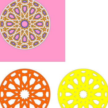 Intra απο ξύλο plywood 3mm-4mm πάχος Στολίδι αραβικού κύκλου Δίασταση 8x8 cm INTRAFABR-113659008 - Image 3