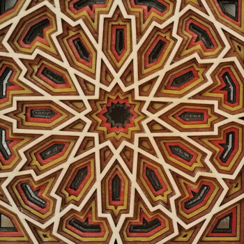 Intra απο ξύλο plywood 3mm-4mm πάχος Στολίδι με αραβικό σχέδιο Δίασταση 8x8 cm INTRAFABR-113656778 - Image 1