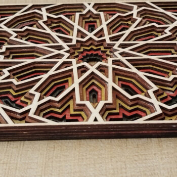 Intra απο ξύλο plywood 3mm-4mm πάχος Στολίδι με αραβικό σχέδιο Δίασταση 8x8 cm INTRAFABR-113656778 - Image 2