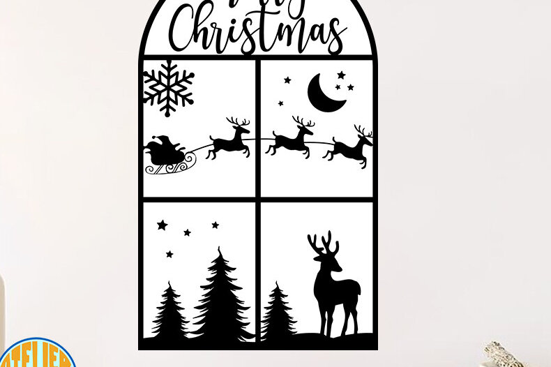 Intra απο ξύλο plywood 3mm-4mm πάχος Arch Mirror Merry Christmas  Δίασταση 6x6 cm INTRAFABR-84864141