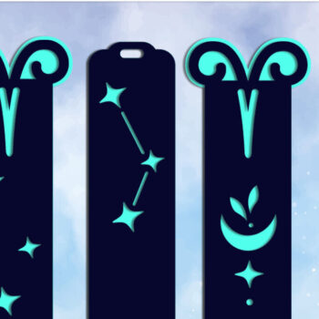 Intra απο ξύλο plywood 3mm-4mm πάχος Κριός Zodiac Bookmarks , Δίασταση 2x7 cm INTRAFABR-117113057 - Image 1