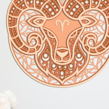 Intra απο ξύλο plywood 3mm-4mm πάχος Διακοσμητικό πάνελ τοίχου Aries Zodiac Δίασταση 40x40 cm INTRAFABR-100878746 - Image 2