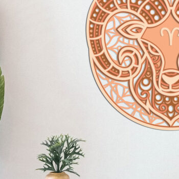 Intra απο ξύλο plywood 3mm-4mm πάχος Διακοσμητικό πάνελ τοίχου Aries Zodiac Δίασταση 40x40 cm INTRAFABR-100878746 - Image 3