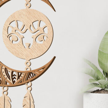 Intra απο ξύλο plywood 3mm-4mm πάχος Πρότυπο Aries Zodiac Dream Catcher Δίασταση 40x40 cm INTRAFABR-104185690 - Image 2