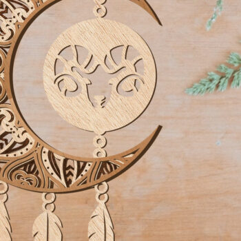 Intra απο ξύλο plywood 3mm-4mm πάχος Πρότυπο Aries Zodiac Dream Catcher Δίασταση 40x40 cm INTRAFABR-104185690 - Image 3