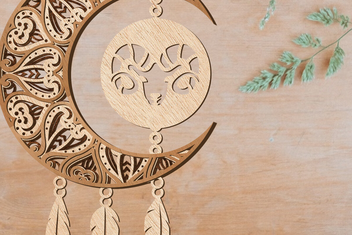 Intra απο ξύλο plywood 3mm-4mm πάχος Πρότυπο Aries Zodiac Dream Catcher Δίασταση 40x40 cm INTRAFABR-104185690 - Image 3