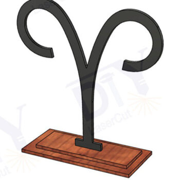 Intra απο ξύλο plywood 3mm-4mm πάχος Ζώδια Κριός με διάνυσμα Stand Δίασταση 3x3 cm INTRAFABR-111559429 - Image 1