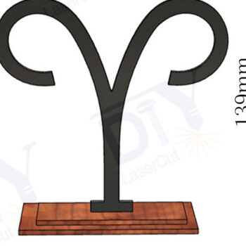 Intra απο ξύλο plywood 3mm-4mm πάχος Ζώδια Κριός με διάνυσμα Stand Δίασταση 3x3 cm INTRAFABR-111559429 - Image 2