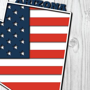 Intra απο ξύλο plywood 3mm-4mm πάχος Arizona USA 3d Flag Paper cut Δίασταση 1200x1200 cm INTRAFABR-65211664 - Image 1