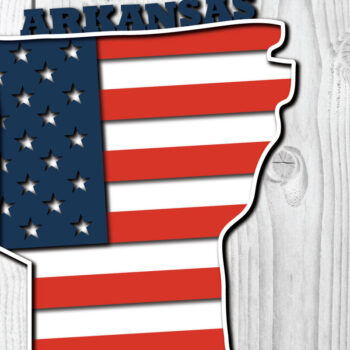 Intra απο ξύλο plywood 3mm-4mm πάχος Arkansas USA 3d Flag Paper cut Δίασταση 1200x1200 cm INTRAFABR-65211641 - Image 1