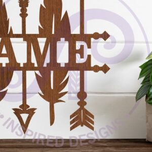 Intra απο ξύλο plywood 3mm-4mm πάχος Σημάδι ονόματος βέλους και φτερού  Δίασταση 6x6 cm INTRAFABR-88094140