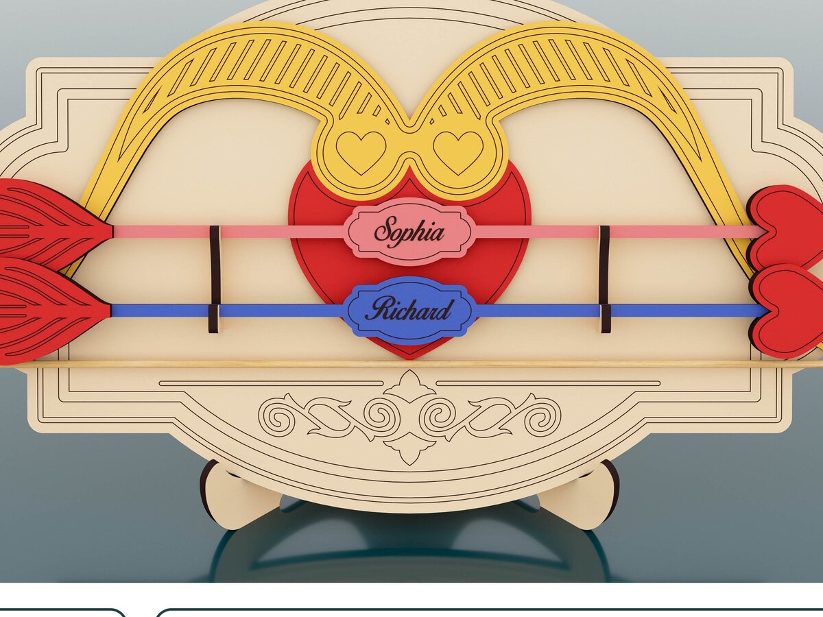 Intra απο ξύλο plywood 3mm-4mm πάχος Cut  Arrow & Bow Δίασταση 15x15 cm INTRAFABR-61174417