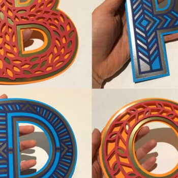 Intra απο ξύλο plywood 3mm-4mm πάχος Αρ ντεκό αλφάβητα Δίασταση 8x8 cm INTRAFABR-111218172 - Image 4