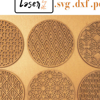 Intra απο ξύλο plywood 3mm-4mm πάχος Art Decò Coasters 2 για Δίασταση 30x20 cm INTRAFABR-101090023 - Image 1