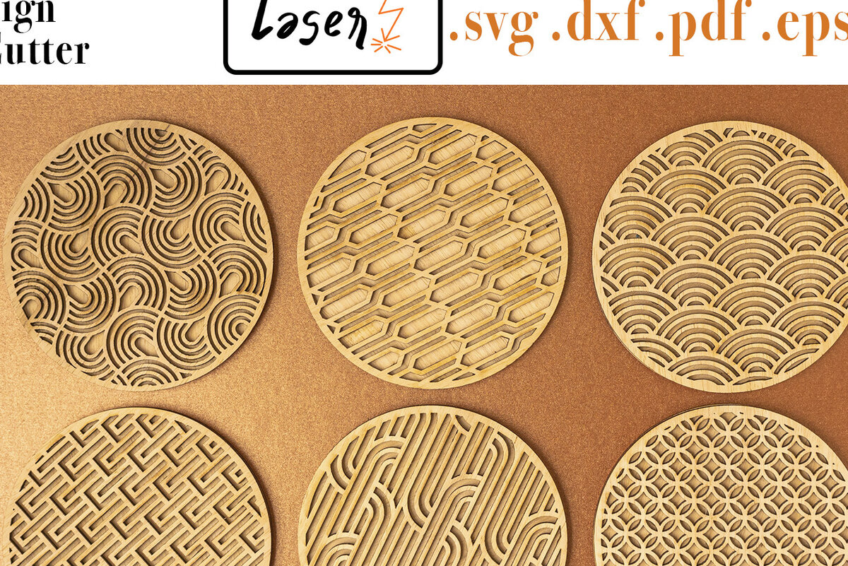 Intra απο ξύλο plywood 3mm-4mm πάχος Art Decò Coasters για κόφτη λέιζερ Δίασταση 30x20 cm INTRAFABR-58305580 - Image 1