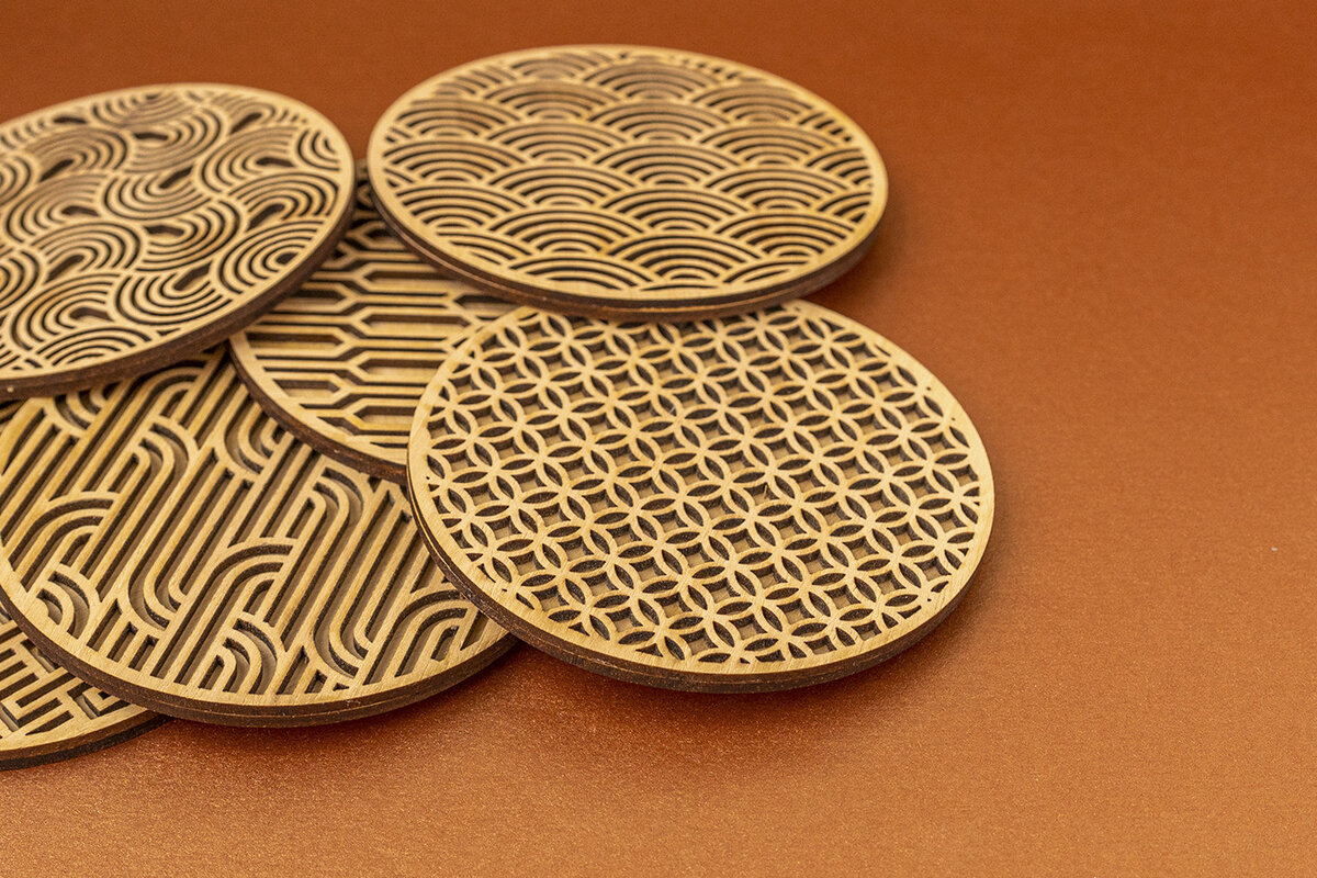 Intra απο ξύλο plywood 3mm-4mm πάχος Art Decò Coasters για κόφτη λέιζερ Δίασταση 30x20 cm INTRAFABR-58305580 - Image 4