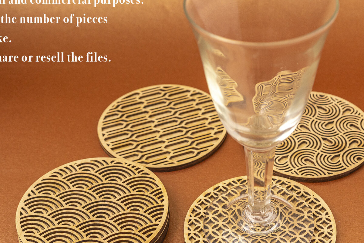 Intra απο ξύλο plywood 3mm-4mm πάχος Art Decò Coasters για κόφτη λέιζερ Δίασταση 30x20 cm INTRAFABR-58305580 - Image 5