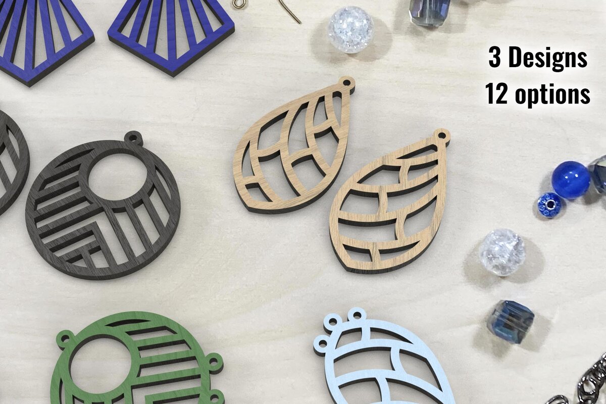 Intra απο ξύλο plywood 3mm-4mm πάχος Σκουλαρίκια Art Deco Δίασταση 3x3 cm INTRAFABR-75455565