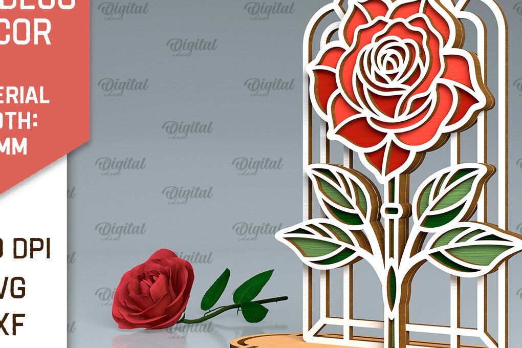 Intra απο ξύλο plywood 3mm-4mm πάχος Art Deco Flowers Cut  Δίασταση 30x20 cm INTRAFABR-99883636 - Image 5