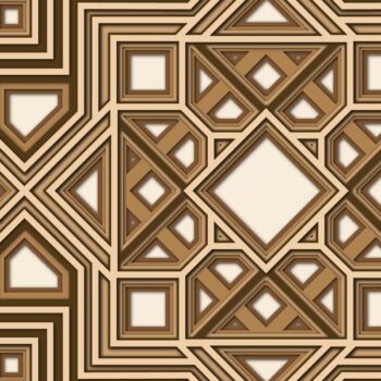 Intra απο ξύλο plywood 3mm-4mm πάχος Γρίλια Art Deco, Wall Art 3D Δίασταση 40x40 cm INTRAFABR-16761618 - Image 1