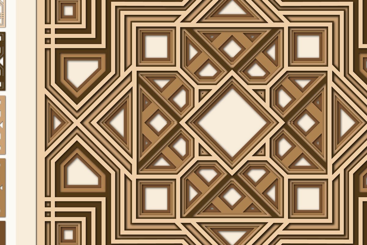 Intra απο ξύλο plywood 3mm-4mm πάχος Γρίλια Art Deco, Wall Art 3D Δίασταση 40x40 cm INTRAFABR-16761618
