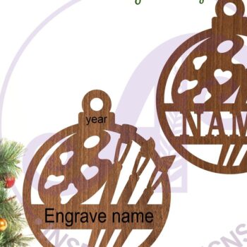 Intra απο ξύλο plywood 3mm-4mm πάχος Χριστουγεννιάτικο στολίδι καλλιτέχνη Δίασταση 3x3 cm INTRAFABR-109173807 - Image 2