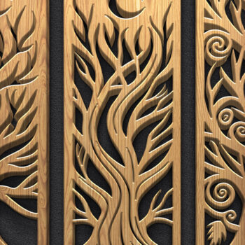 Intra απο ξύλο plywood 3mm-4mm πάχος Καλλιτεχνικά πάνελ κοπής δέντρων & λουλουδιών με λέιζερ Δίασταση 3600x5400 cm INTRAFABR-122443663 - Image 2