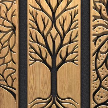 Intra απο ξύλο plywood 3mm-4mm πάχος Καλλιτεχνικά πάνελ κοπής δέντρων & λουλουδιών με λέιζερ Δίασταση 3600x5400 cm INTRAFABR-122443663 - Image 3