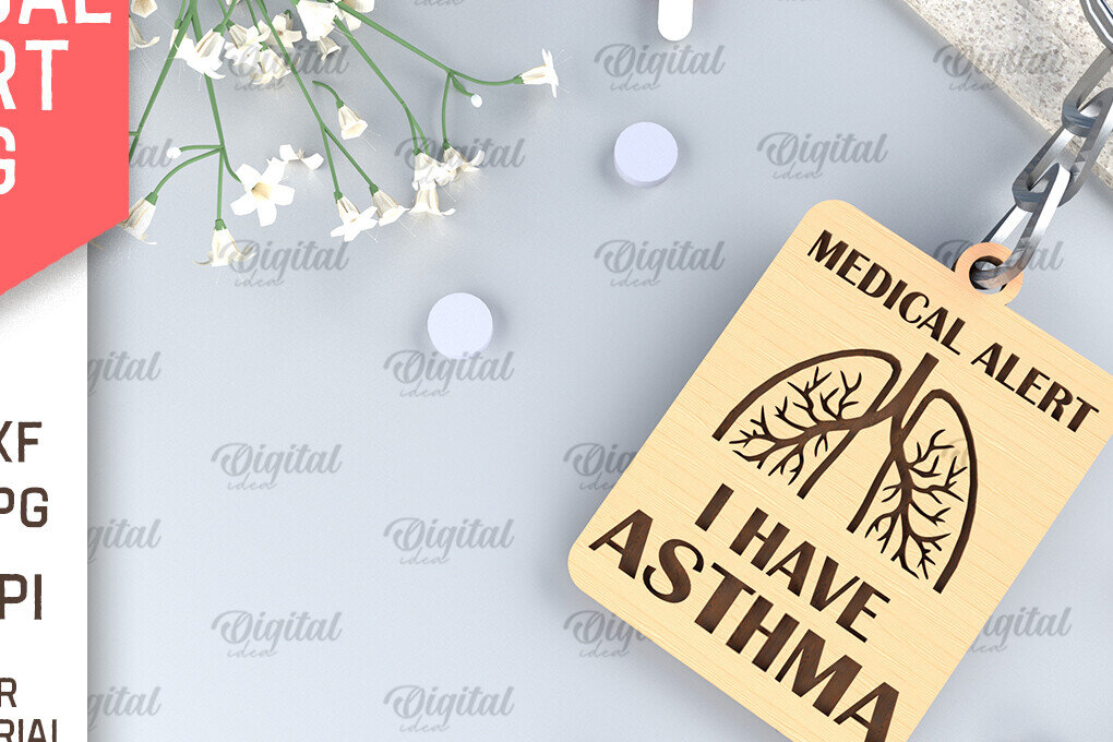 Intra απο ξύλο plywood 3mm-4mm πάχος Ετικέτα προειδοποίησης άσθματος . Ετικέτα ιατρικής ειδοποίησης Δίασταση 30x20 cm INTRAFABR-97157763