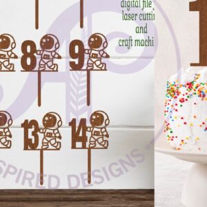 Intra απο ξύλο plywood 3mm-4mm πάχος Astronaut Number Cake , 15 σχέδιο Δίασταση 30x20 cm INTRAFABR-117593868