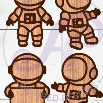 Intra απο ξύλο plywood 3mm-4mm πάχος Astronaut Περίγραμμα Σχέδια Κοπή δύο στρώσεων Δίασταση 14x14 cm INTRAFABR-117506996 - Image 2