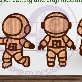 Intra απο ξύλο plywood 3mm-4mm πάχος Astronaut Περίγραμμα Σχέδια Κοπή δύο στρώσεων Δίασταση 14x14 cm INTRAFABR-117506996 - Image 3