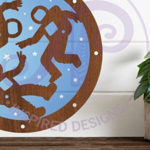 Intra απο ξύλο plywood 3mm-4mm πάχος Astronaut Two Layer Wall Art Sign, Δίασταση 10x10 cm INTRAFABR-85872540