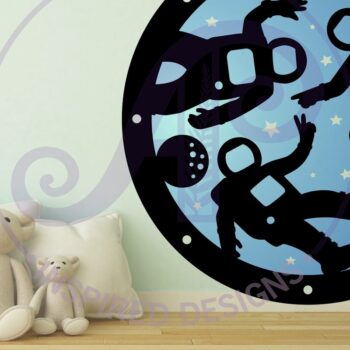 Intra απο ξύλο plywood 3mm-4mm πάχος Astronaut Two Layer Wall Art Sign, Δίασταση 10x10 cm INTRAFABR-85872540 - Image 2