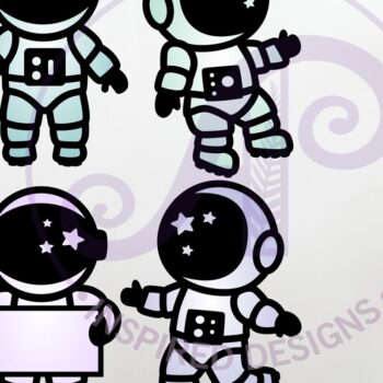 Intra απο ξύλο plywood 3mm-4mm πάχος Αστροναύτης με σχέδια κράνους αστεριών Δίασταση 14x14 cm INTRAFABR-117506879 - Image 1