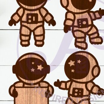 Intra απο ξύλο plywood 3mm-4mm πάχος Αστροναύτης με σχέδια κράνους αστεριών Δίασταση 14x14 cm INTRAFABR-117506879 - Image 2