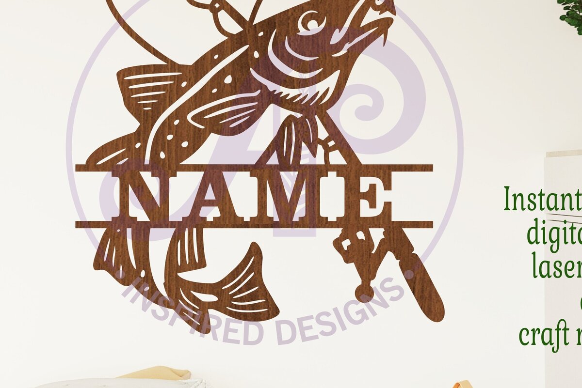 Intra απο ξύλο plywood 3mm-4mm πάχος Atlantic Cod Fish Sign Δίασταση 6x6 cm INTRAFABR-120130615 - Image 2