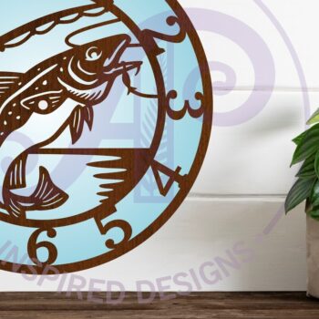 Intra απο ξύλο plywood 3mm-4mm πάχος Atlantic Cod Fishing Wall Clock  Δίασταση 8x8 cm INTRAFABR-119506221 - Image 1