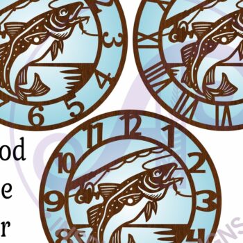Intra απο ξύλο plywood 3mm-4mm πάχος Atlantic Cod Fishing Wall Clock  Δίασταση 8x8 cm INTRAFABR-119506221 - Image 4
