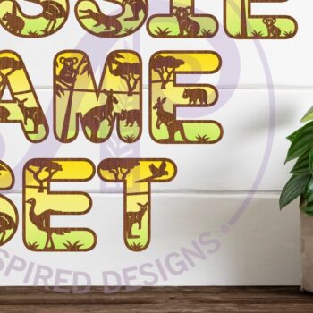 Intra απο ξύλο plywood 3mm-4mm πάχος Σύνολο αλφάβητου γραμμάτων αυστραλιανών ζώων Δίασταση 5x5 cm INTRAFABR-97686021 - Image 1