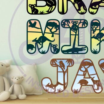 Intra απο ξύλο plywood 3mm-4mm πάχος Σύνολο αλφάβητου γραμμάτων αυστραλιανών ζώων Δίασταση 5x5 cm INTRAFABR-97686021 - Image 2