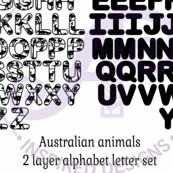 Intra απο ξύλο plywood 3mm-4mm πάχος Σύνολο αλφάβητου γραμμάτων αυστραλιανών ζώων Δίασταση 5x5 cm INTRAFABR-97686021 - Image 5