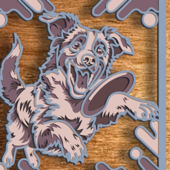 Intra απο ξύλο plywood 3mm-4mm πάχος Australian Shepherd Dog Multilayer Δίασταση 30x20 cm INTRAFABR-77274205 - Image 1