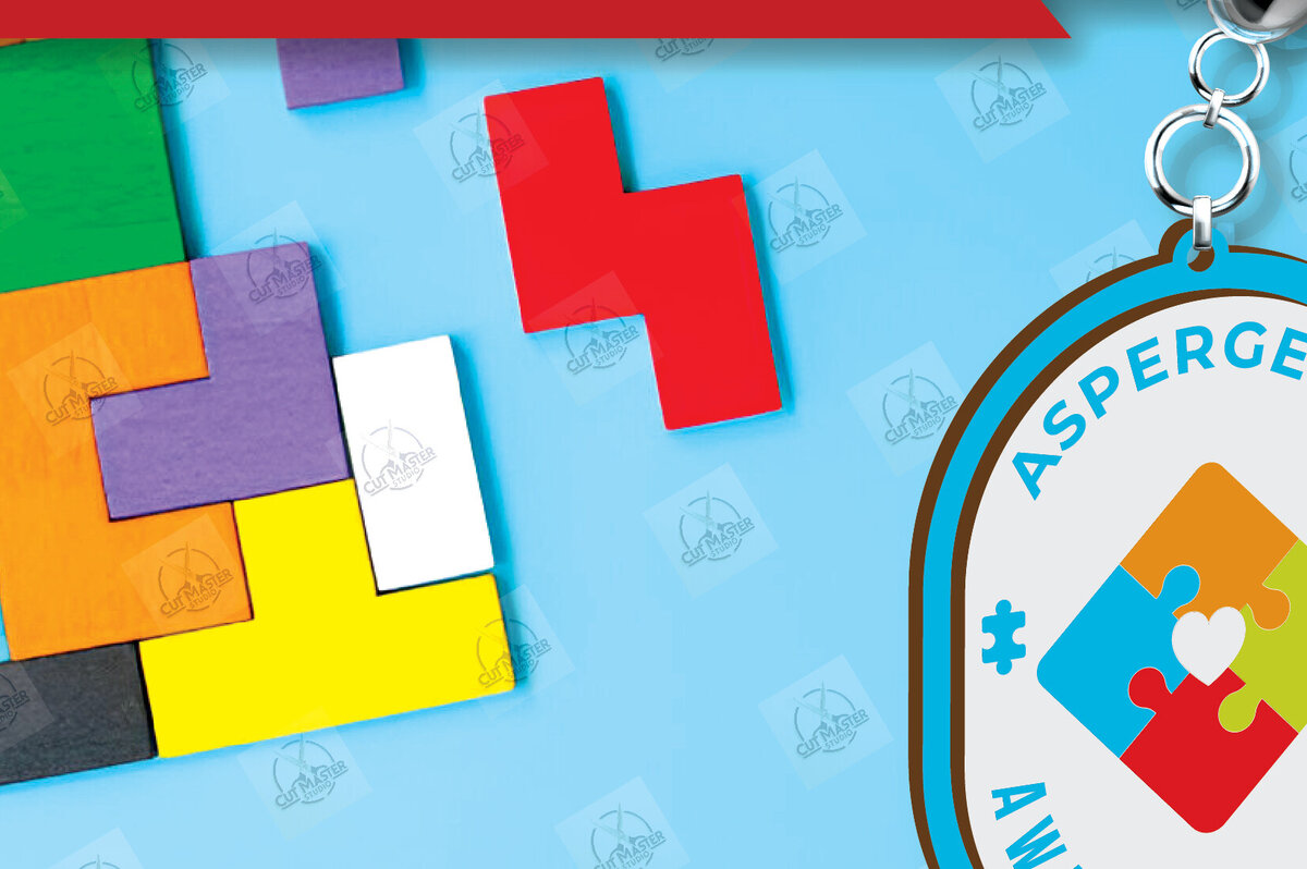 Intra απο ξύλο plywood 3mm-4mm πάχος Autism Awareness Keychain Δίασταση 6x6 cm INTRAFABR-116604232