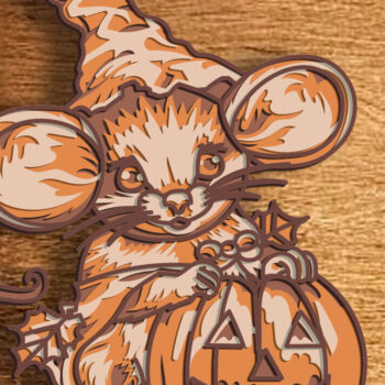 Intra απο ξύλο plywood 3mm-4mm πάχος Autum Mouse Decor 3D Mandala Δίασταση 30x30 cm INTRAFABR-79937659 - Image 1