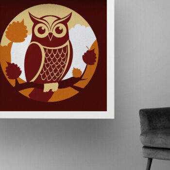 Intra απο ξύλο plywood 3mm-4mm πάχος Φθινοπωρινό , Φθινόπωρο πολλαπλών επιπέδων Δίασταση 25x25 cm INTRAFABR-102420555 - Image 4