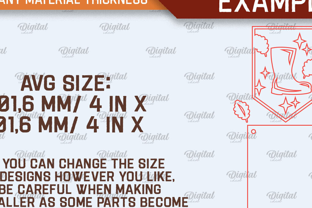 Intra απο ξύλο plywood 3mm-4mm πάχος Φθινοπωρινή διακόσμηση με λέιζερ. Φθινοπωρινή σημαία Δίασταση 30x20 cm INTRAFABR-102773193 - Image 2