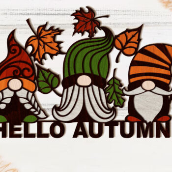 Intra απο ξύλο plywood 3mm-4mm πάχος Φθινοπωρινό GHNOME Διακόσμηση, κοπής με λέιζερ Δίασταση 4x4 cm INTRAFABR-78720298 - Image 1