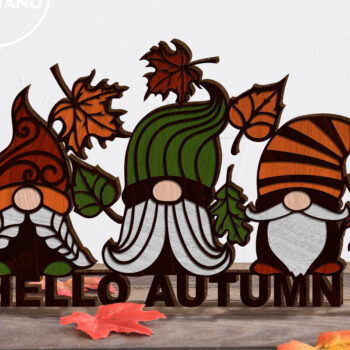 Intra απο ξύλο plywood 3mm-4mm πάχος Φθινοπωρινό GHNOME Διακόσμηση, κοπής με λέιζερ Δίασταση 4x4 cm INTRAFABR-78720298 - Image 2