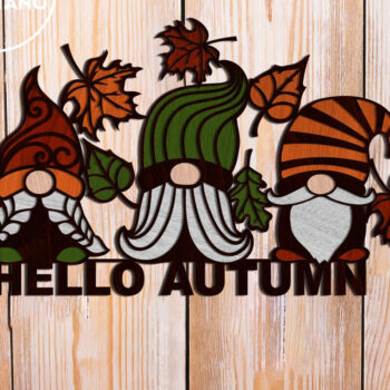 Intra απο ξύλο plywood 3mm-4mm πάχος Φθινοπωρινό GHNOME Διακόσμηση, κοπής με λέιζερ Δίασταση 4x4 cm INTRAFABR-78720298 - Image 4